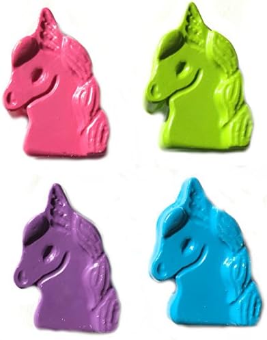 MinifigFans 48 Unicorn Crayons - Birthday Party Favors - 12 Sets of 4 - Made in The USA