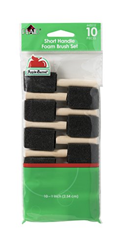 Apple Barrel 44351E 10 Piece Short Handle, 10 Pack Foam Brush