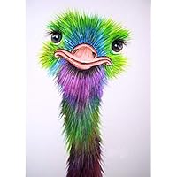 SANGNI DIY 5D Diamond Animal Embroidery Paintings,Rhinestone Pasted Painting Cross Stitch Handcraft Decor Kits for House Wall Bedroom Living Room Kitchen,Art Craft Gift (Ostrich)
