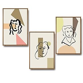 3 Piece Framed Canvas Wall Art for Living Room, Bedroom Mattis and Brutalist Canvas Prints for Modern Home Decoration Ready to Hang - 16"x24"x3 Panels