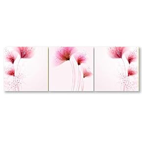Romantic Flower Home Artwork for Living Room Bedroom x3 Panels