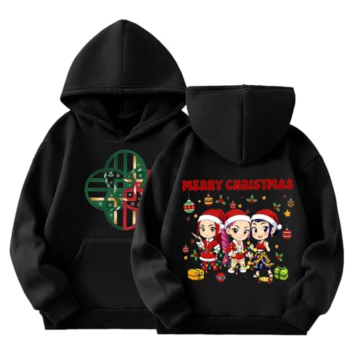 K pop Demon Hunters Christmas Hoodies for Kids Girls Boys, Hoodie Vintage Y2k Pullover Hip Hop Streetwear Long Sleeve Hooded Sweatshirt
