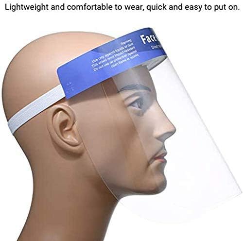 Clear Full Face Cover Shield Anti-fog for Protect with Lightweight Adjustable Transparent Work Eye Protection Shield (5 pack)