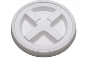 House Naturals Screw on Lid for 5 Gallon Plastic bucket container fits 3.5, 5, 6, 7 gallon pail (White)