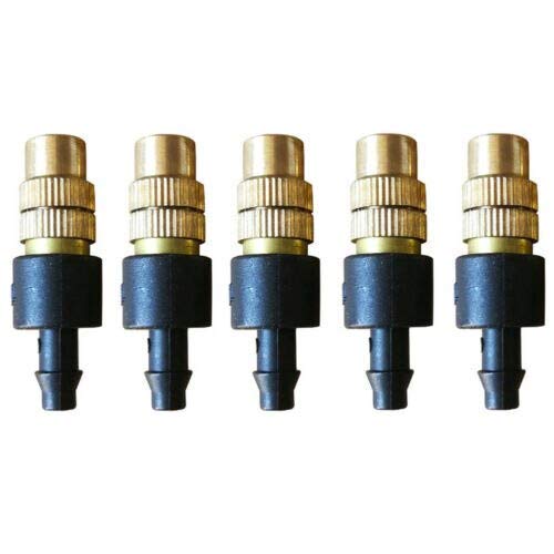 TOOLSTAR Brass Misting Nozzle, 0.5cm / 0.2inch Adjustable Misting Nozzle Gardening Sprinkle Brass Watering Sprinkler Sprayer for Irrigation System (Pack of 5)