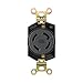 Arrow Hart CRL1430R Straight Blade Locking Electrical Receptacle, 125/250 VAC, 30 A, 3 Pole, Yellow