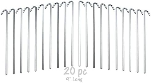 TZIPCO 20 Pcs. Galvanized Steel Tent Pegs - Garden Stakes -Heavy Duty - Rust Free