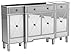 Elegant Lighting 3 Drawer 4 Door Cabinet in Silver Clear 60