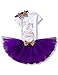 NNJXD Girl Newborn It's My 1st Birthday 3 Pcs Outfits Romper+Skirt+Headband Size (1) 1 Years Purple