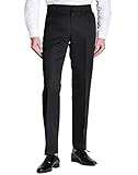 Vero Viva Men's Solid Plain-Front Dress Pants Straight Casual Pants
