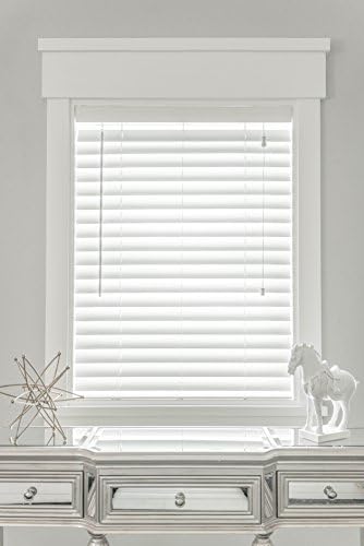 MySmartBlinds Automated Blinds + Solar Panel - Custom 2 1/2" faux-wood horizontal blinds - Smart blinds with simple SmartLock installation (59 1/8" - 64" width, White)