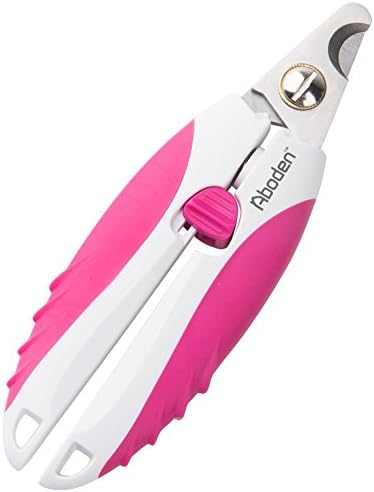 Aboden Professional Grade Pliers Style Pet Nail Clipper with Non-Slip Handles and Lock for Big Dogs, Rose, Large