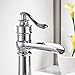 Chrome Bathroom Faucet Waterfall Single Handle Single Hole Sink Faucet with Supply Line Lavatory Basin Vanity Mixer Tap by BWE