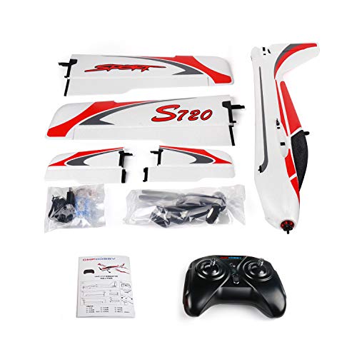 OMPHOBBY S720 RC Plane RTF 6-Axis Gyro Stabilizer RC Airplane Ready To Fly With Normal Flight Mode Aerobatic Flight Mode RC Planes