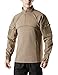 CQR Men's Combat Shirt Tactical 1/4 Zip Assault Military Top Camo EDC, Combat Shirts(tos201) - Coyote, Large