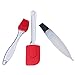 Pastry Brush Silicone Spatulas Set, Silicone Kitchen Utensil Set of 3 - Pastry Basting Oil Brushes + Baking Spatula Non-stick Rubber Turner Heat Resistant for Kitchen Cooking Grilling, Dishwasher Safe