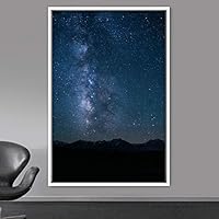 Framed Canvas Wall Art Night View Landscape Canvas Prints Home Artwork Decoration for Living Room,Bedroom - 16x24 inches