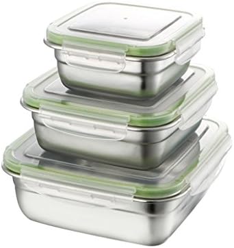 Stainless Steel Lunch Box - Multi-size Thermal Insulation Bento Box Food Storage Container Durable Leak-proof Single Layer for Adults and Kids Reusable