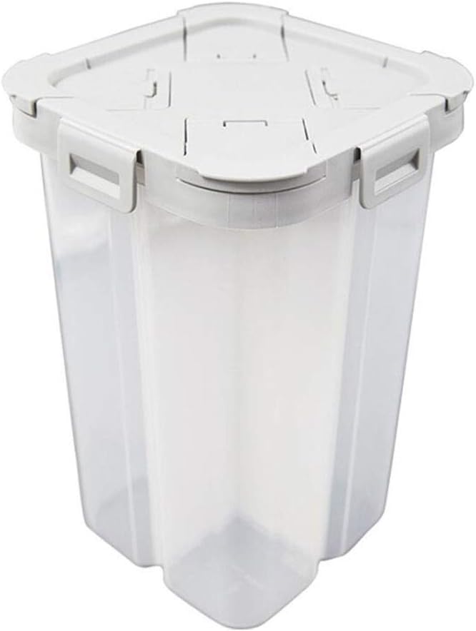 Separate Grain Cereal Storage Dispenser Box Tank PP Separate Lock For Cereal Flour Sugar Coffee Rice Nuts Snacks Pet Food (Color : Gray, Size : Four grid)