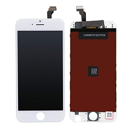 iPhone 6 Screen Replacement White LCD Display Touch Screen Digitizer Frame Assembly Full Set with Free Tools and DRT Professional Glass Screen Protector for iPhone 6 (4.7 inches) (White)