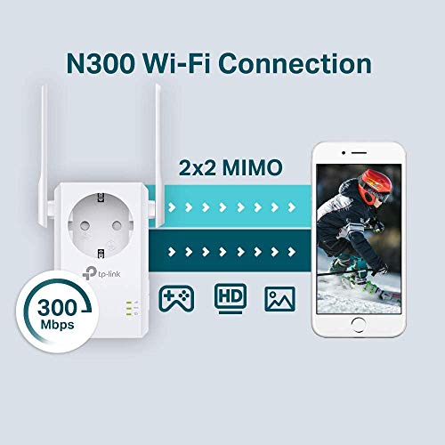 TP-Link-TL-WA860RE-Repetidor-de-red-Wifi-extensor-amplificador-de-coberturaPuerto-Ethernet-10100-mbps-con-enchufe-300-Mbps-2-antenas