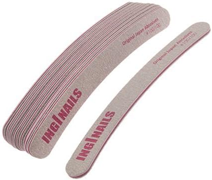 High Quality Professional Banana Nail File, zebra - pink centre, sandpaper emery board 100/100 grit - 10pcs/pack