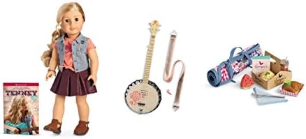 American Girl Tenney Grant Deluxe Set w/ 18” Doll and Book, Tenney's Banjo, Tenney’s Picnic Set