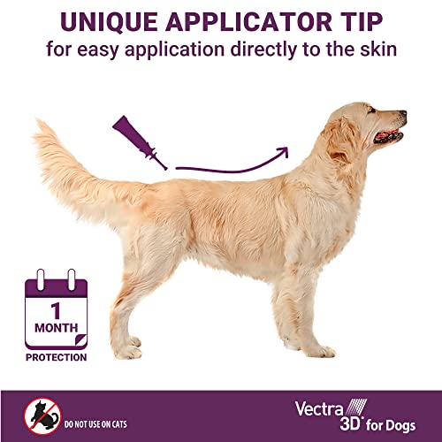 VECTRA 3D for Dogs Flea, Tick & Mosquito Treatment & Prevention for Large Dogs (56 to 95 lbs), 6