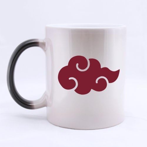 Japanese Cartoon Naruto Akatsuki Red Cloud Pattern Customized Design Morphing Mug Coffee Mug Creative Milk Mug Personalized Tea Cup 11OZ by BOLALA Morphing mug