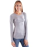 Clothes Effect Women's Plain Long Sleeve T-Shirt Crew Neck