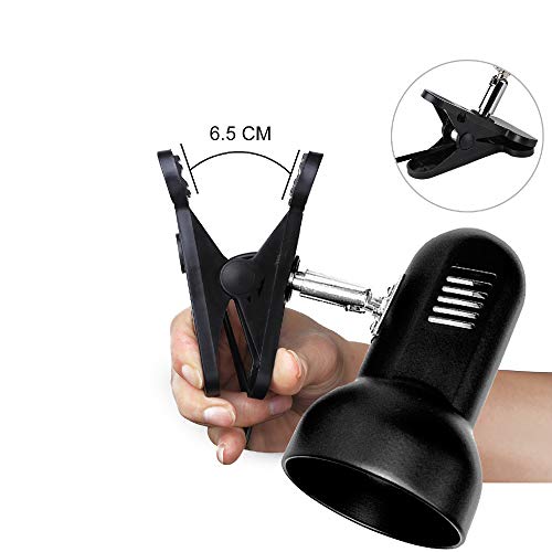 Reptile Heat Clamp Light Fiture - Flexible Basking Heating Light Bulb Clip-on Holder, Terraium Habitat Lighting Stand with 360 Degree Adjustable Head for UVB UVA Ceramic Infrared Heating Bulb - Thumbnail 4