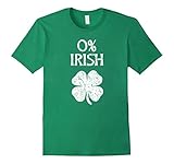 Mens 0% Irish Vintage St. Patrick Day T Shirt Large Kelly Green