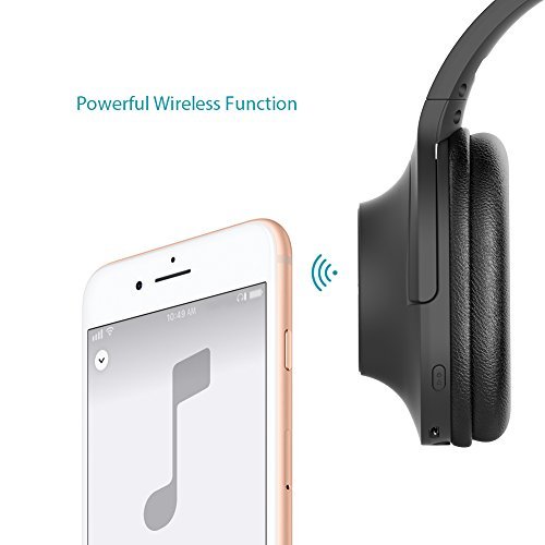 Bluetooth Headphones Over Ear, dodocool Hi-Fi Stereo Wireless Headset, Comfortable Memory-Protein Earpads, Foldable Headset w/Built-in Mic Wired Mode PC/Cell Phones, Black