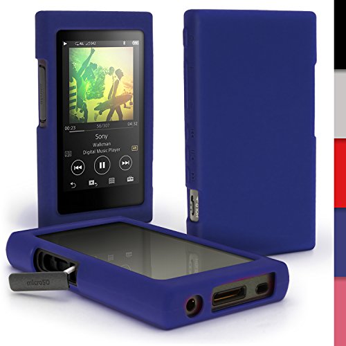 iGadgitz Blue Silicone Skin Case Cover for Sony Walkman NW-A35 NW-A40 MP3 Player + Screen Protector - Thumbnail 4