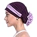 YI HENG MEI Women's Elegant Stretch Flower Block Color Muslim Turban Chemo Cancer Cap