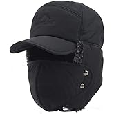 Faux Fur Cap Hat Visor Windproof Ski Balaclava Cover Men Women