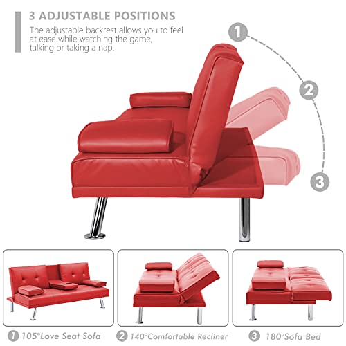 DKLGG Convertible Futon Sofa Bed, Reclining Lounge Couch Sofa With