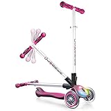 Globber 3 Wheel Folding Scooter with LED Lights (Pink)