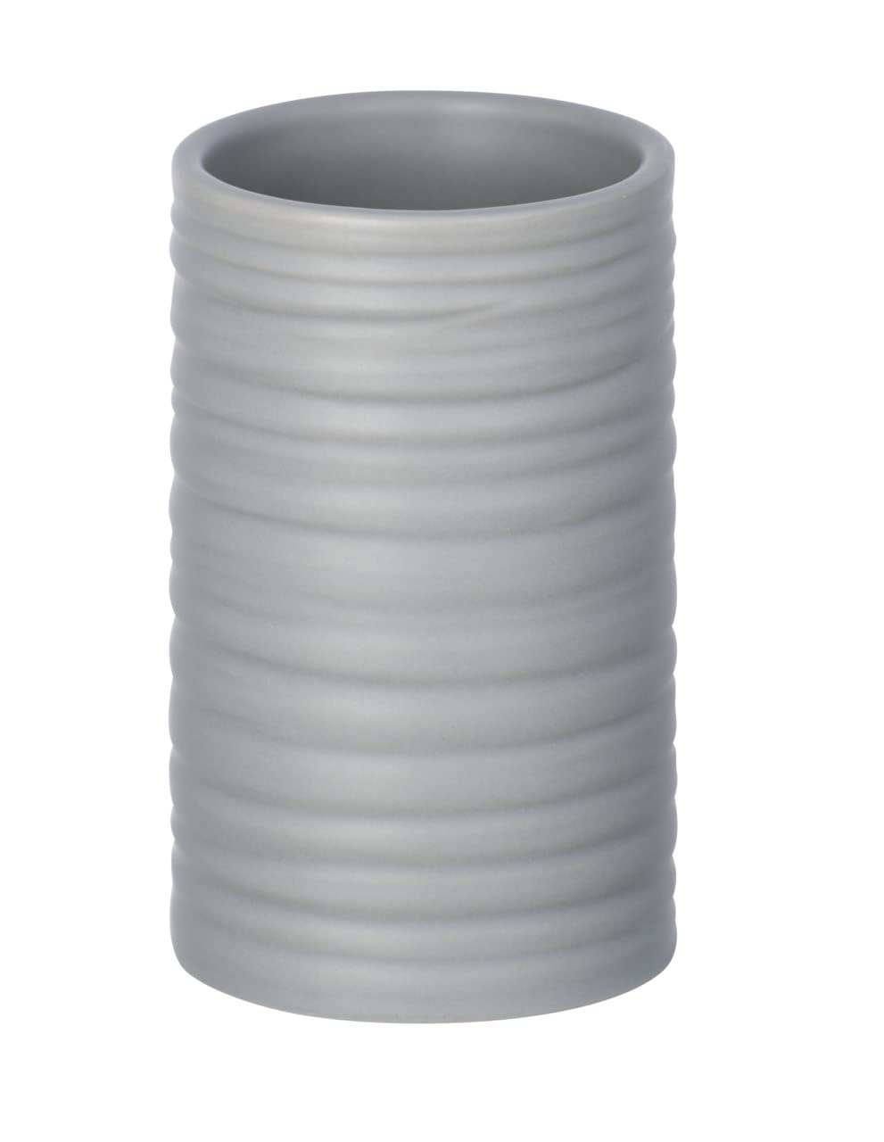 Hartig + Helling MBF 8181 Mila Ceramic Toothbrush Beaker Grey, 6.5 x 6.5 x 10.5 cm