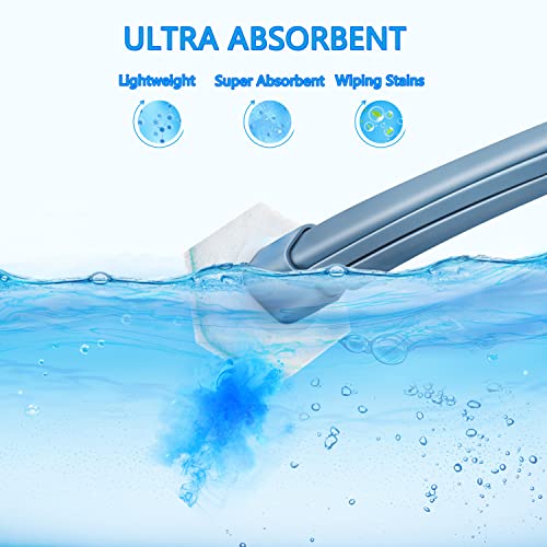 LEPO Toilet Brush Wand, 8PCS Disposable Toilet Wand Refills, Toilet Scrubber Starter Kit with 8PCS Disposable Toilet Brush Sponges for Bathroom Toilet