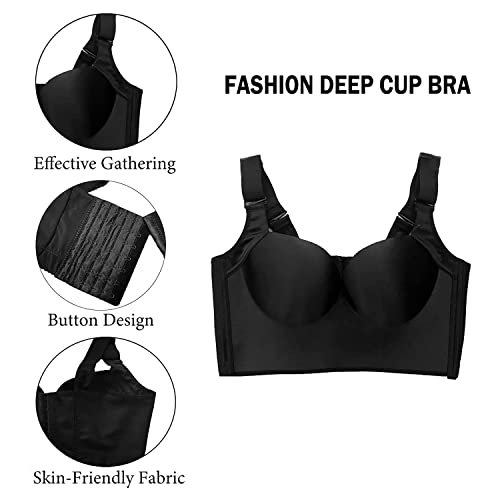 BEEETY Women Fashion Deep Cup Bra Hides Back Fat Full Back Coverage Bra