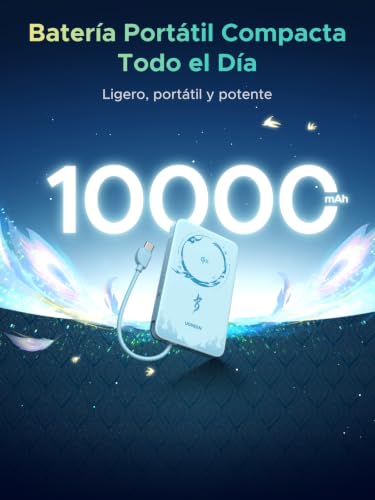 UGREEN x Honkai: Edición Star Rail Qi2 15W 10000mAh Power Bank Ultra Delgada Batería Portátil con MagSafe, 30W Cable USB-C Integrado, Carga Inalámbrica Magnética Compatible con iPhone 17/16/15 Series