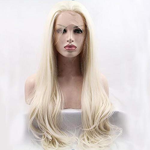 Long Blonde Lace Front Wig Straight Hair Synthetic for Women Heat
