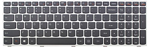 Goparts-Online Laptop replacement keyboard with silver frame for Lenovo G50-30 G50-45 G50-70 G50-70m G50-80 G50-80 Touch G70-70 G70-80 , US layout black color