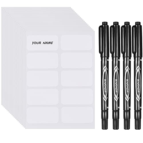 200 etiquetas de ropa para niños con 4 unidades, 30 x 15 mm, resistentes al agua, etiquetas para nombres, etiquetas de nombre, etiquetas autoadhesivas para ropa, uniforme escolar