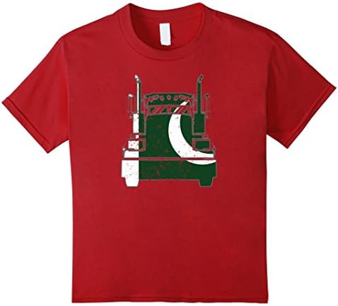 Kids Pakistani Trucker Shirt Pakistan Flag Trucker Dad Shirt 12 Cranberry