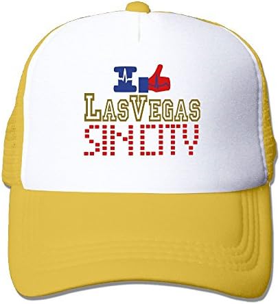 NONGFU I Heart Beat Like LAS Vegas Sin City Dotted Big Foam Trucker Baseball Cap Mesh Back Adjustable Cap