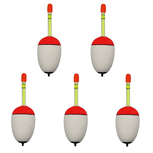 ICE SEA 5pcs 20g-40g EVA Foam Floats Bobber Fishing Floats +10pcs Fishing Luminous Sticks Glow Night Lighting Fishing Floats Bobbers Kit (5pcs 30g Float+10pcs golw Stick) - Thumbnail 6
