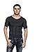 Odoland Men's Body Shaper Slimming Shirt Tummy Vest Thermal Compression Base Layer Slim Muscle Short Sleeve Shapewear, Grey M