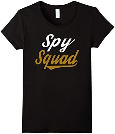 Womens Spy Squad T-shirt Gift Vintage Style Large Black